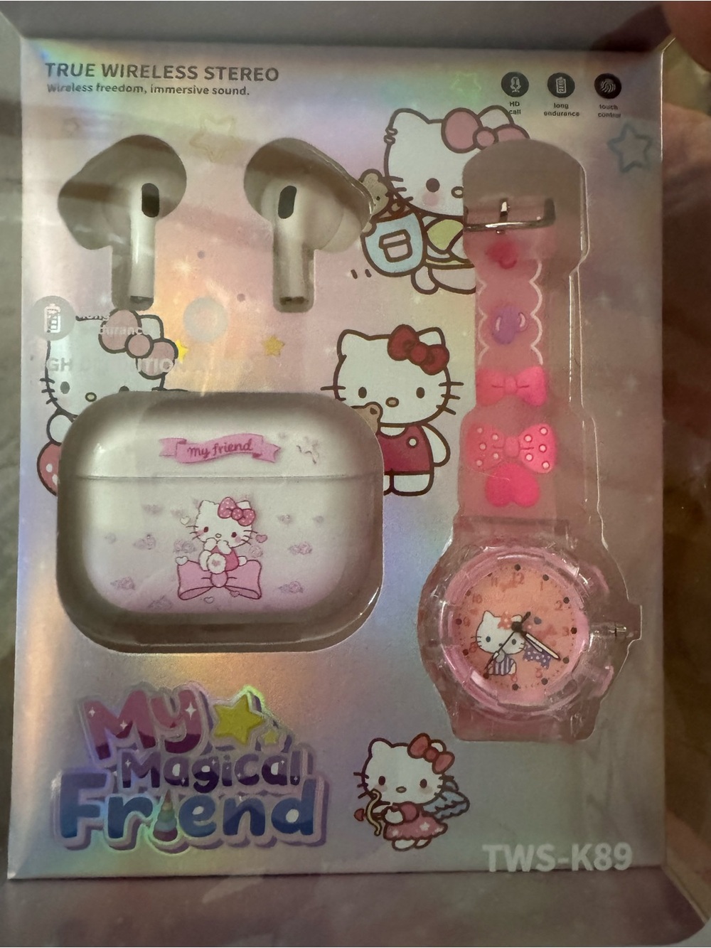 Hello Kitty Pink True Wireless Earbuds & Watch Set - TWS-K89